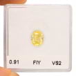 Камень без оправы, бриллиант Цвет: Желтый, Вес: 0.91 карат