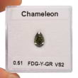 Камень без оправы, бриллиант Цвет: Хамелеон, Вес: 0.51 карат