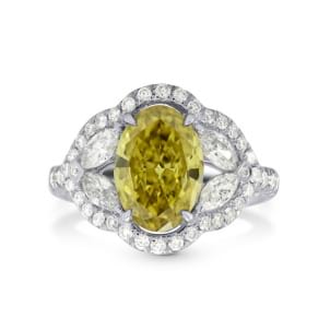 Кольцо, бриллиант Цвет: Желтый, Вес: 1.80 карат