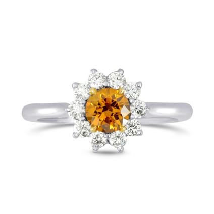 Кольцо, бриллиант Цвет: Оранжевый, Вес: 0.53 карат